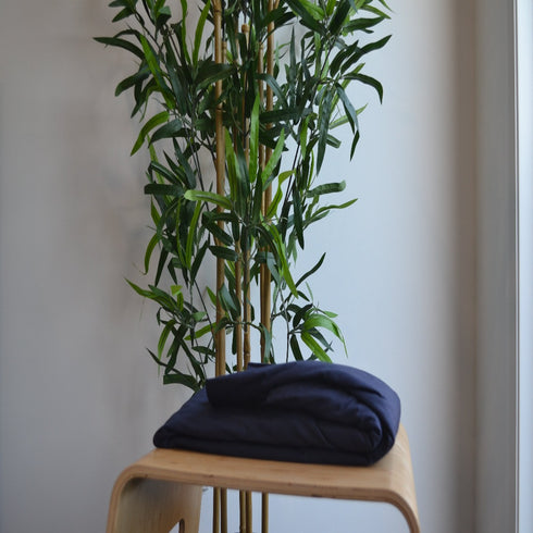 Navy Fitted Sheet Australian Made Bedding